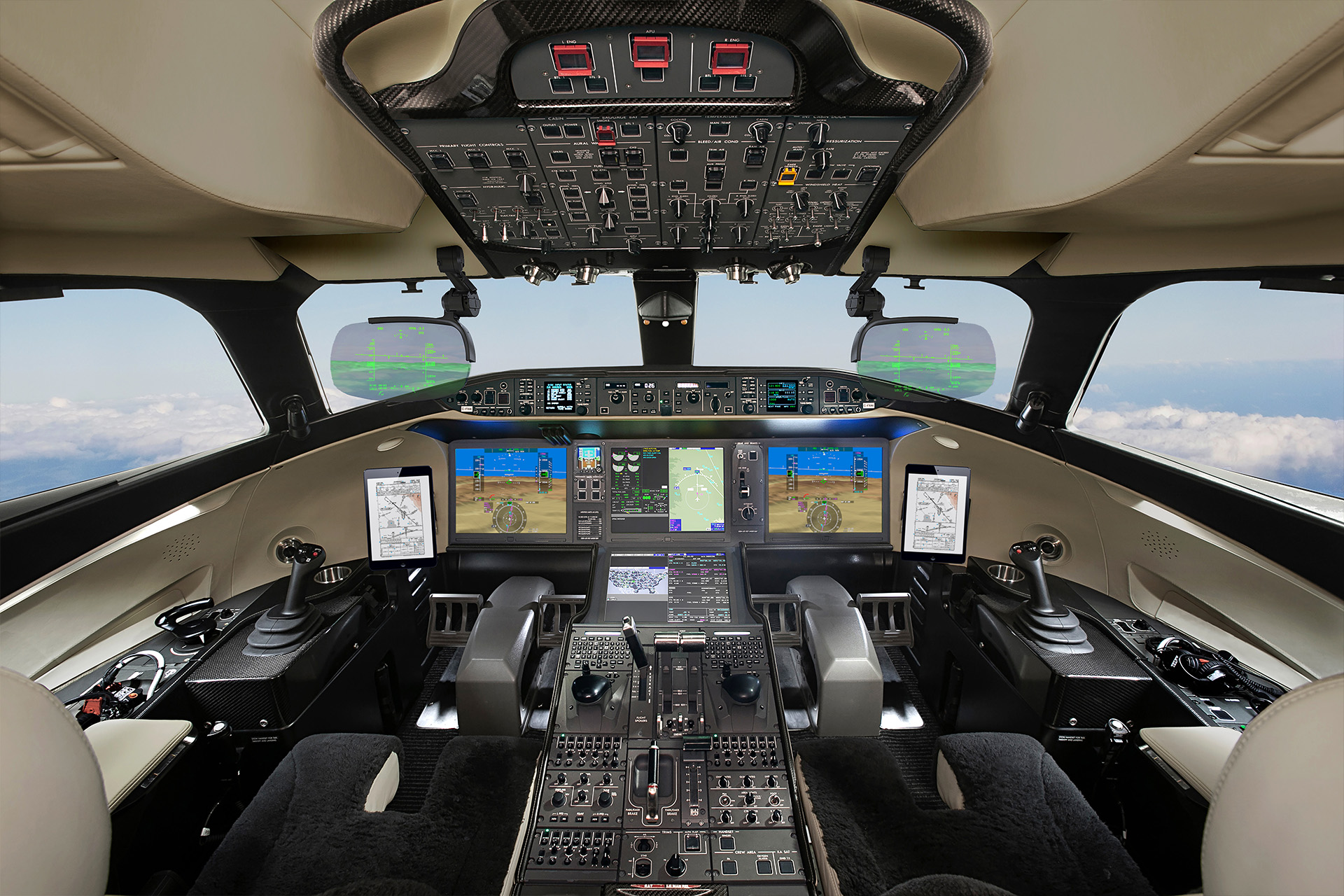 MM Communications for Bombardier private jet flight cabin